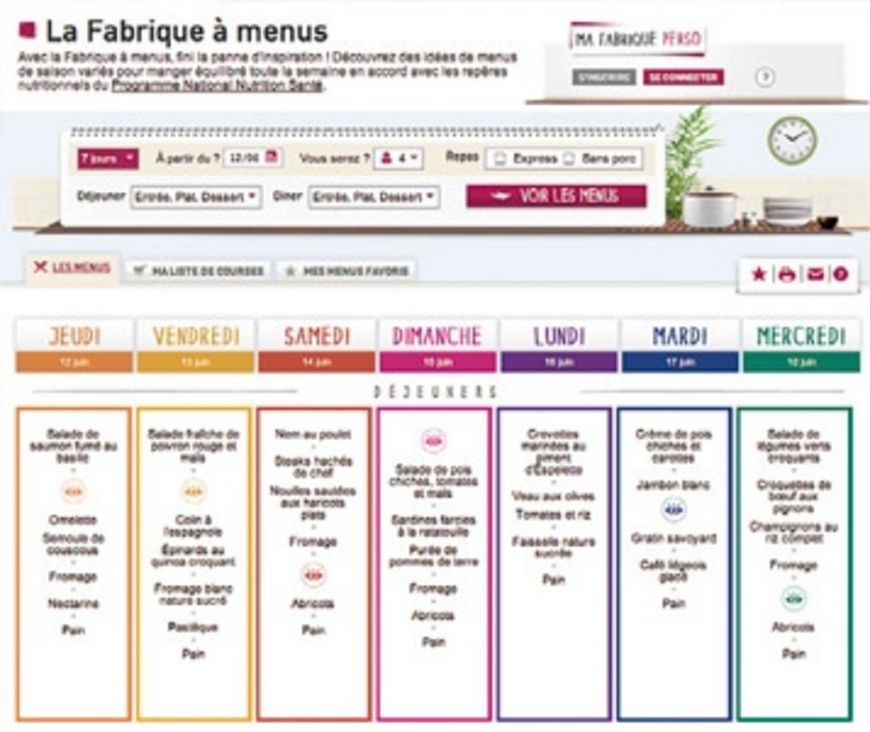 Mon menu  en un clic