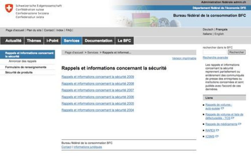 Rappels de produits