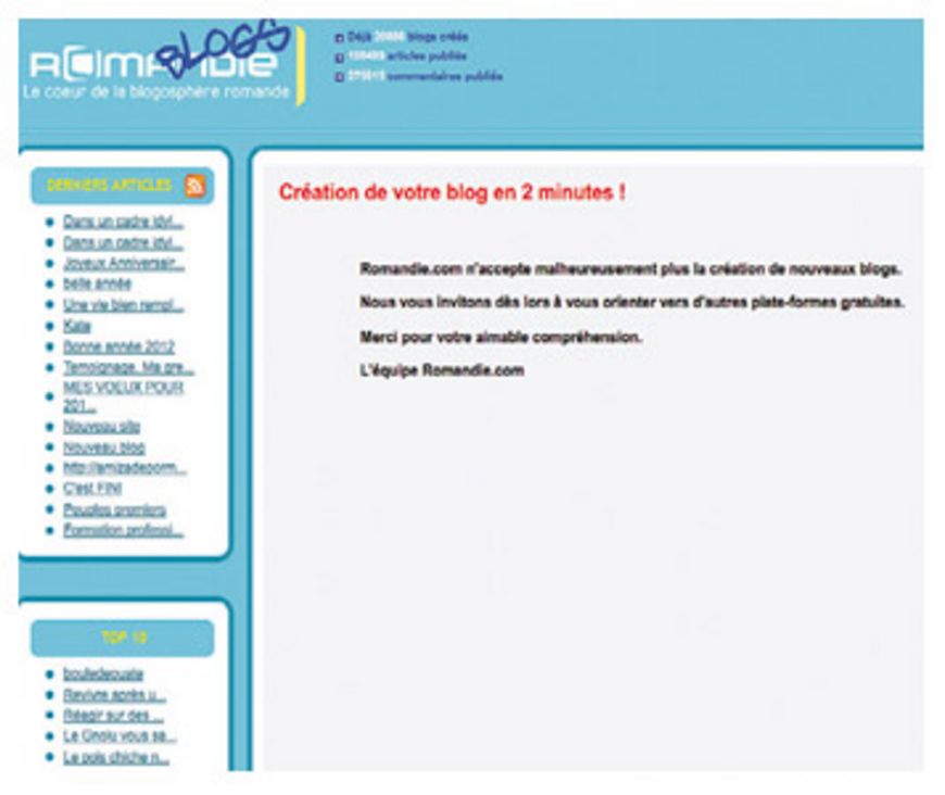 Ciel, mon blog a disparu!