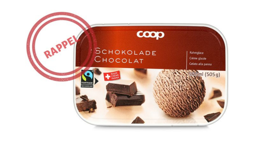 Mise en garde publique : allergène non déclaré (noisettes) dans de la crème glacée au chocolat Coop 900 ml